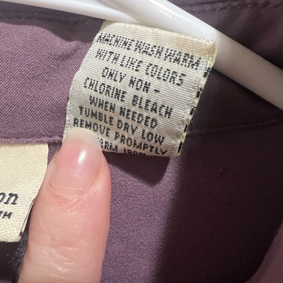 Hillard & Hanson Purple Button Up Shirt, S - Picture 4 of 5